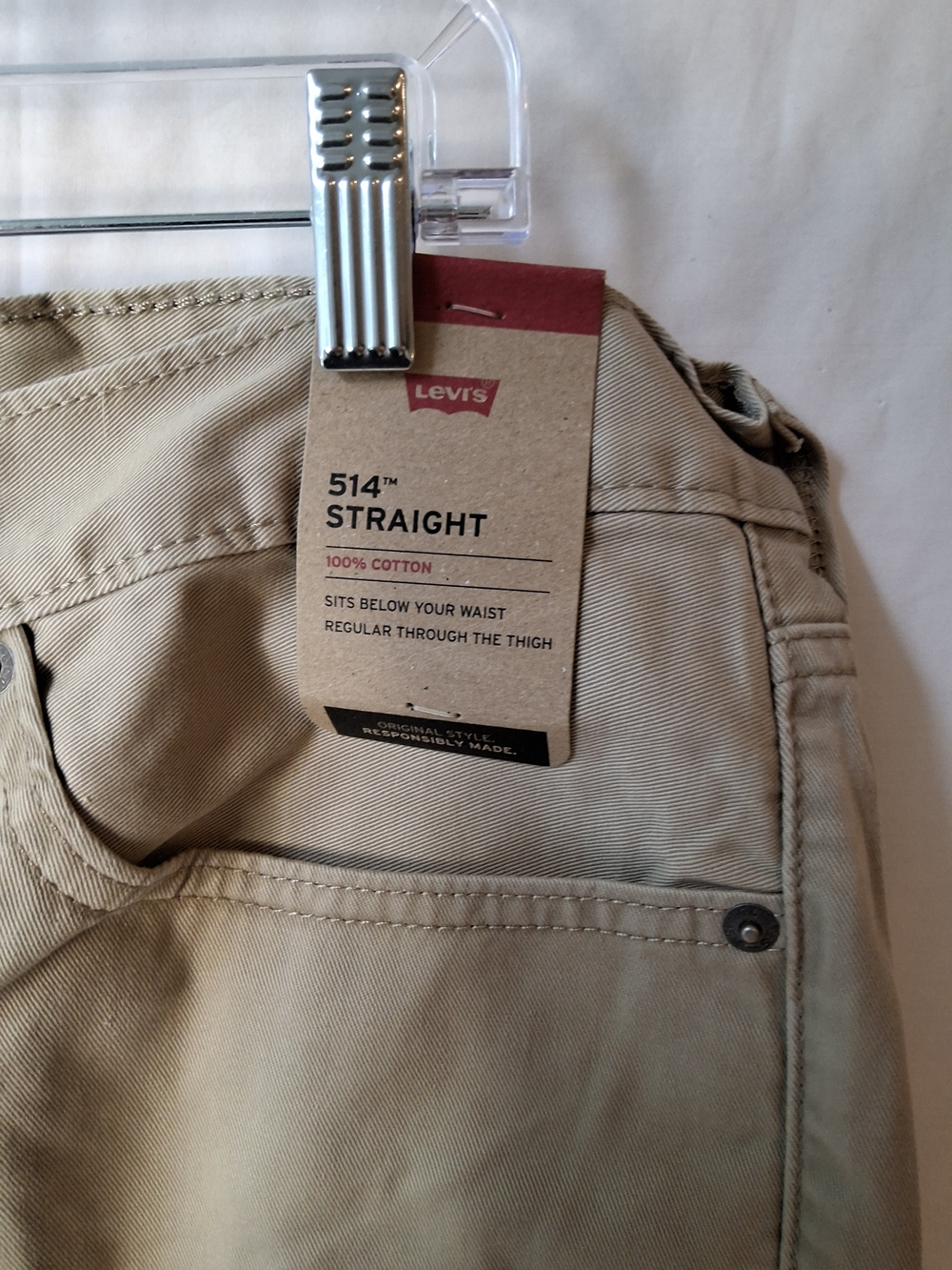 Levi's Men's Straight Jeans in‎ Khaki - Picture 3 of 5